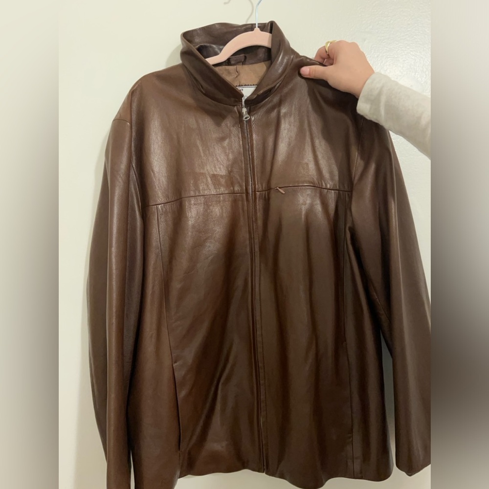 Oversized Leather Jacket - image 1